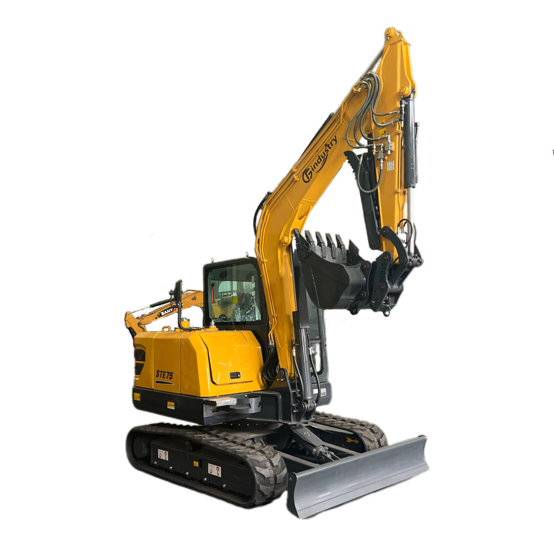 6 Ton, Kubota V2607T Engine Mini Excavator w/ Hydraulic Thumb & Pilot Control | STE75