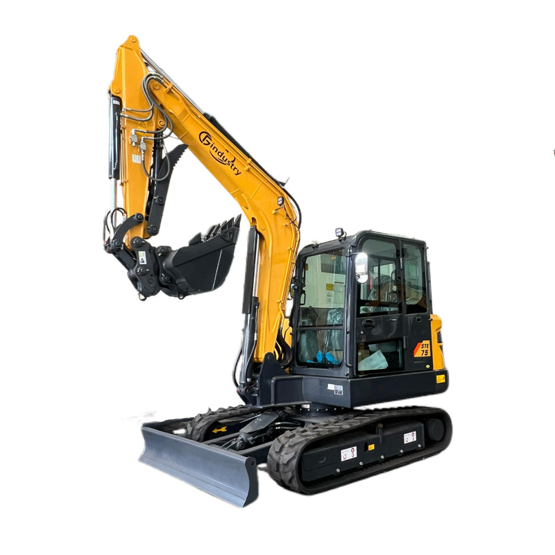 6 Ton, Kubota V2607T Engine Mini Excavator w/ Hydraulic Thumb & Pilot Control | STE75