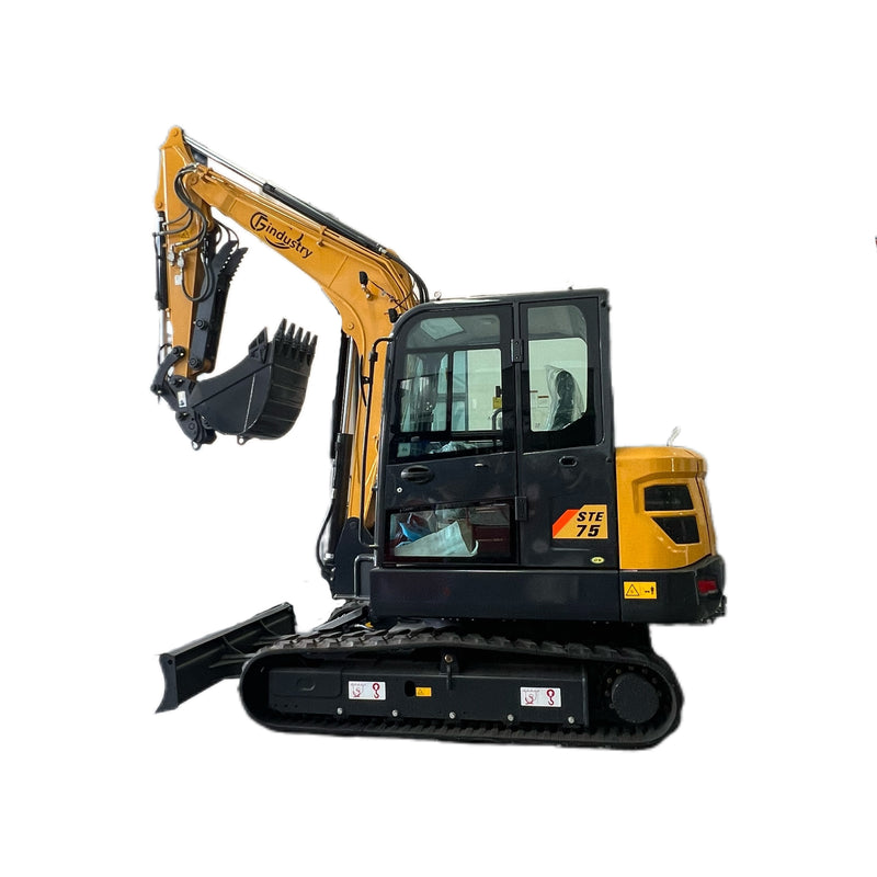 6 Ton, Kubota V2607T Engine Mini Excavator w/ Hydraulic Thumb & Pilot Control | STE75