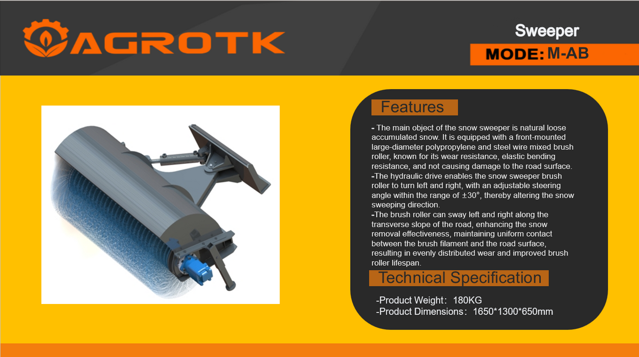 Sweeper for AGT Mini Skid Steer | M-AB