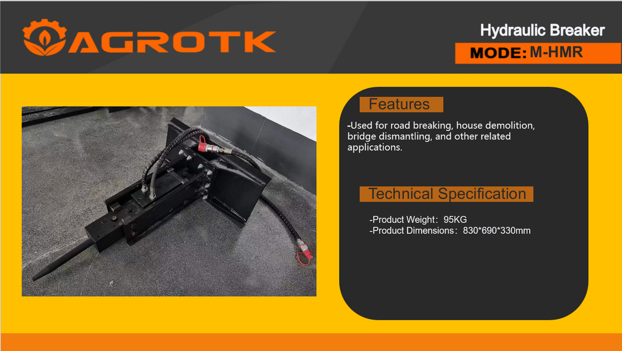 Mini Skid Steer Breaker-Hammer | AGT-M-HMR