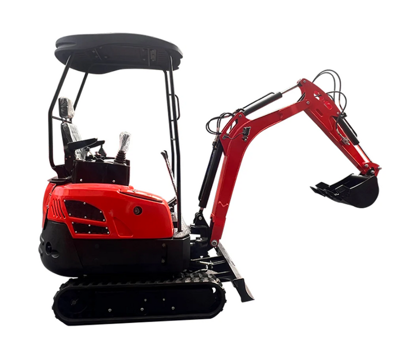 1.4 ton, Kubota Diesel Engine Mini & Small Excavator w/ Side Swing Boom | AGT-NT18 + Free Rake & Ripper