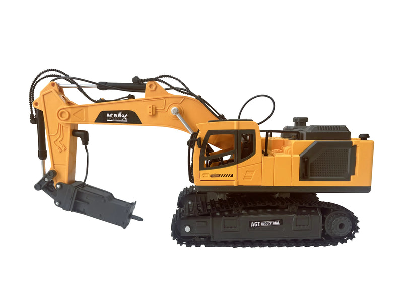 KMX Industrial RC Alloy Excavator Toy with Interchangeable Attachments | WJMX-4D-E1