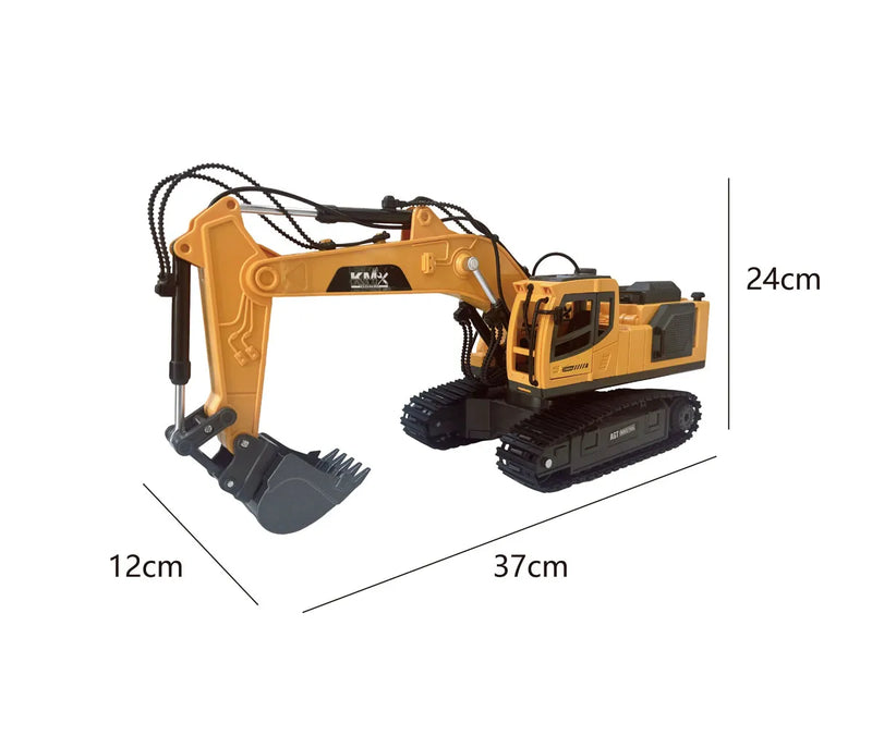 KMX Industrial RC Alloy Excavator Toy with Interchangeable Attachments | WJMX-4D-E1