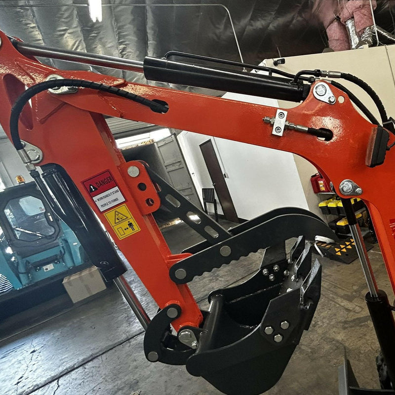 1 Ton, B&S Engine Mini Excavator | AGT-L12 + Free Rake & Ripper