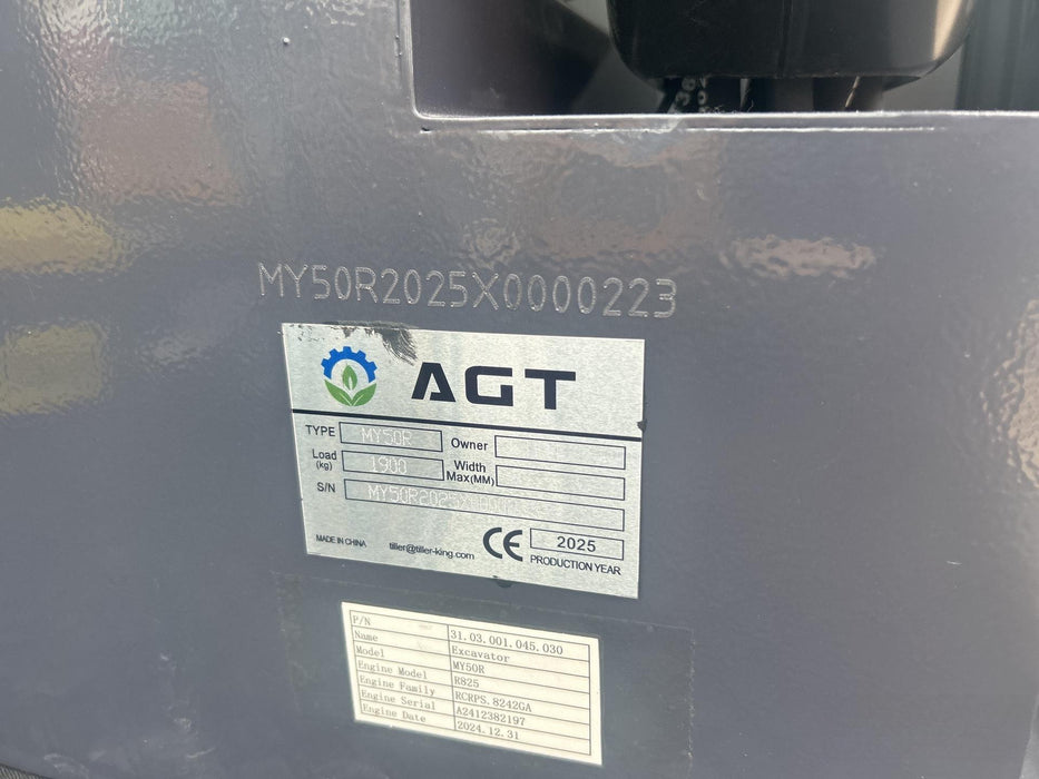 AGT-MY50R 2025 1.2-Ton Mini Excavator With RATO Engine