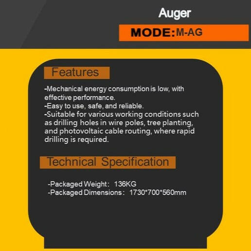 Hydraulic Auger For Mini Skid Steer Fits All AGT Models | M-AG