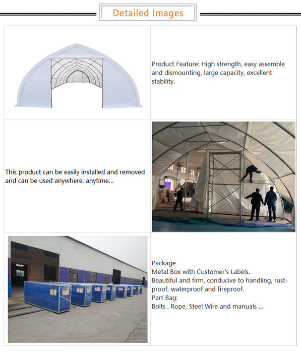 30' x 65' 16oz PVC Industrial & Commercial Storage Tent / shelter | Single truss  | AGT-ST3065V