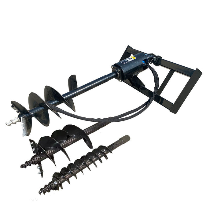 AGT-SSECAG-Y Heavy Duty Skid Steer Auger Attachment, Drilling Depth, 3 Auger Bits-agrotkindustrial